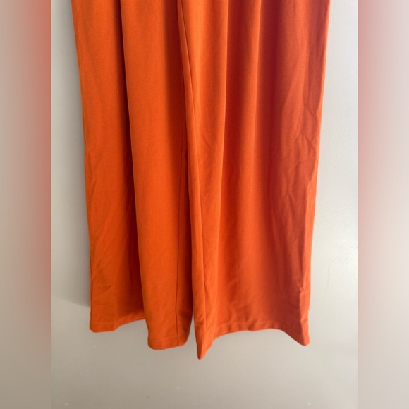 Halara Flex High Waisted Pocket Wide Leg Waffle Dress Pants Womens SZ XL Orange - Picture 3 of 10